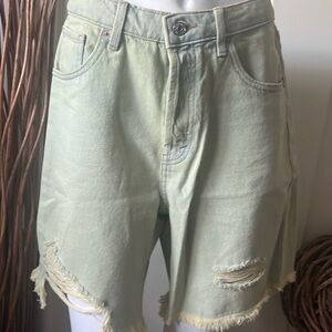 Wild Fable Yellow/Green High Rise Bermuda Shorts